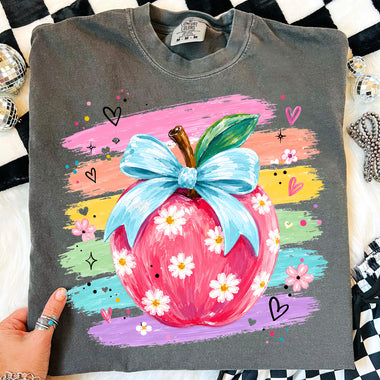 Back to School Brushstroke Apple DTF Transfer DTF Heat Press Transfer from Sweet Tee Transfers