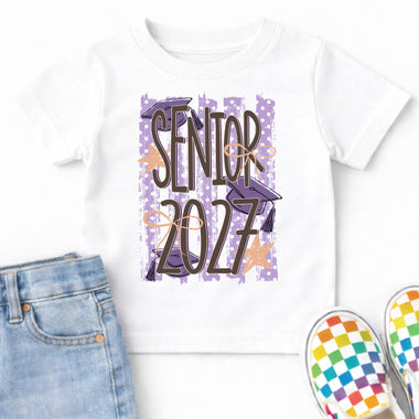 Senior 2027 Striped DTF Transfer DTF Heat Press Transfer from Sweet Tee Transfers