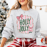 Holly Jolly Pink Striped Santa DTF Transfer DTF Heat Press Transfer from Sweet Tee Transfers