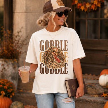 Gobble Gobble Glam Turkey DTF Transfer DTF Heat Press Transfer from Sweet Tee Transfers