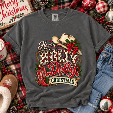 Have a Holly Dolly Christmas DTF Transfer DTF Heat Press Transfer from Sweet Tee Transfers