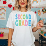 Back to School Pastel Bold Letters Second Grade DTF Transfer DTF Heat Press Transfer from Sweet Tee Transfers