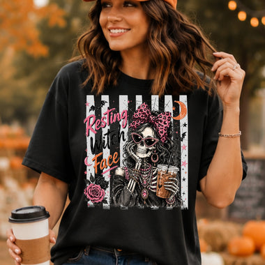Resting Witch Face Striped DTF Transfer DTF Heat Press Transfer from Sweet Tee Transfers