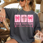 Faith Over Fear Breast Cancer Awareness DTF Transfer DTF Heat Press Transfer from Sweet Tee Transfers
