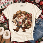Western Santa Faux Embroidery DTF Transfer DTF Heat Press Transfer from Sweet Tee Transfers