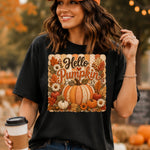 Hello Pumpkin Faux Embroidery DTF Transfer DTF Heat Press Transfer from Sweet Tee Transfers