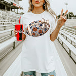 Orange and Blue Football DTF Transfer – Coquette DTF Heat Press Transfer from Sweet Tee Transfers