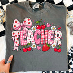 Teacher Strawberry and Cherry DTF Transfer DTF Heat Press Transfer from Sweet Tee Transfers