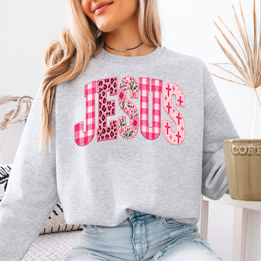 Retro Pink Leopard Jesus DTF Transfer DTF Heat Press Transfer from Sweet Tee Transfers