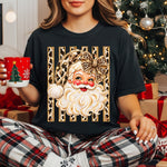 Blingy Leopard Santa DTF Transfer DTF Heat Press Transfer from Sweet Tee Transfers