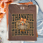 Thankful Stacked Leopard Turkey DTF Transfer DTF Heat Press Transfer from Sweet Tee Transfers