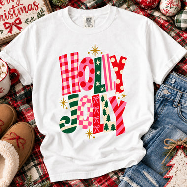 Preppy Holly Jolly Christmas DTF Transfer DTF Heat Press Transfer from Sweet Tee Transfers