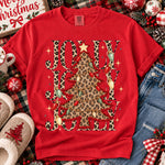 Retro Jolly Christmas Tree Faux Ripped Leopard DTF Transfer DTF Heat Press Transfer from Sweet Tee Transfers