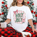 Holly Jolly Pink Striped Santa DTF Transfer DTF Heat Press Transfer from Sweet Tee Transfers