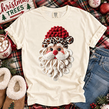 Leopard Crochet Santa DTF Transfer DTF Heat Press Transfer from Sweet Tee Transfers