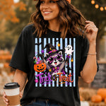 Preppy Trick or Treat Raccoon DTF Transfer DTF Heat Press Transfer from Sweet Tee Transfers