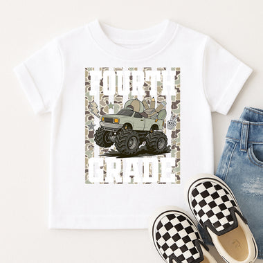 Camo Monster Truck Fourth Grade DTF Transfer DTF Heat Press Transfer from Sweet Tee Transfers
