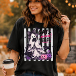Cats Because People Are Creepy Ghost with Bow Striped DTF Transfer DTF Heat Press Transfer from Sweet Tee Transfers
