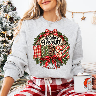 Santa's Favorite Nurse DTF Transfer DTF Heat Press Transfer from Sweet Tee Transfers