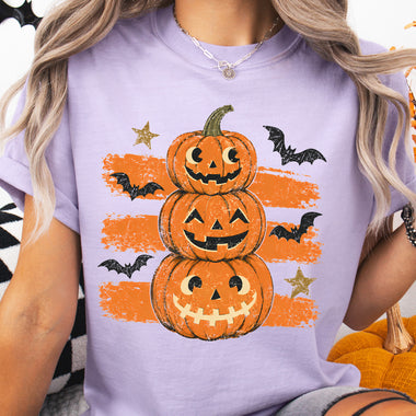 Retro Brushstroke Pumpkin Stack DTF Transfer DTF Heat Press Transfer from Sweet Tee Transfers