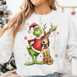 Mean Guy and Dog Christmas DTF Transfer DTF Heat Press Transfer from Sweet Tee Transfers