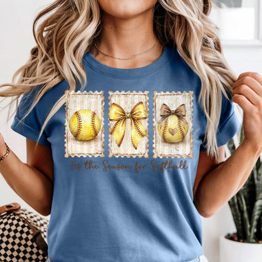 Postage Stamp Grunge Softball DTF Transfer DTF Heat Press Transfer from Sweet Tee Transfers