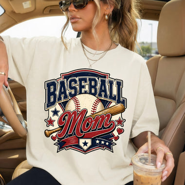 Baseball Mom Bat and Ball DTF Transfer DTF Heat Press Transfer from Sweet Tee Transfers