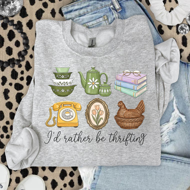 I'd Rather Be Thrifting DTF Transfer DTF Heat Press Transfer from Sweet Tee Transfers