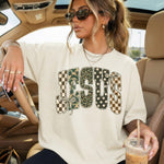 Jesus Camo Checkered DTF Transfer DTF Heat Press Transfer from Sweet Tee Transfers