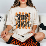 Spooky Season Striped with Ghost DTF Transfer DTF Heat Press Transfer from Sweet Tee Transfers