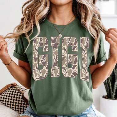 Gigi Camo DTF Transfer DTF Heat Press Transfer from Sweet Tee Transfers