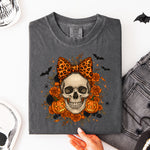 Halloween Skull with Leopard Bow DTF Transfer DTF Heat Press Transfer from Sweet Tee Transfers