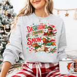 Christmas Dachshund Through the Snow DTF Transfer DTF Heat Press Transfer from Sweet Tee Transfers