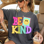 Be Kind Smiley Face DTF Transfer DTF Heat Press Transfer from Sweet Tee Transfers