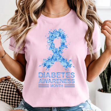 Diabetes Awareness Month Ribbon DTF Transfer DTF Heat Press Transfer from Sweet Tee Transfers
