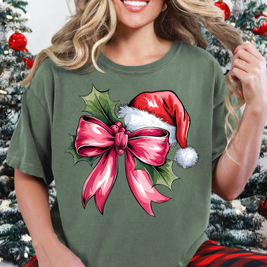 Santa Bow Hat DTF Transfer DTF Heat Press Transfer from Sweet Tee Transfers