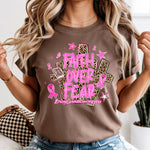 Faith Over Fear Breast Cancer Awareness DTF Transfer DTF Heat Press Transfer from Sweet Tee Transfers