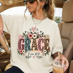 Grace 2 Cor 12:9 Floral Leopard DTF Transfer DTF Heat Press Transfer from Sweet Tee Transfers