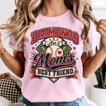 Diamonds Are a Mom's Best Friend Baseball DTF Transfer DTF Heat Press Transfer from Sweet Tee Transfers