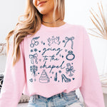 Going to the Chapel Doodle Blue DTF Transfer DTF Heat Press Transfer from Sweet Tee Transfers