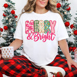 Merry & Bright Christmas DTF Transfer DTF Heat Press Transfer from Sweet Tee Transfers
