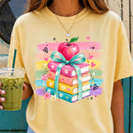 Back to School Brushstroke Book Stack DTF Transfer DTF Heat Press Transfer from Sweet Tee Transfers