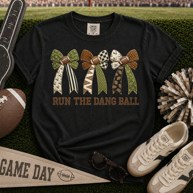 Run the Dang Ball Bows DTF Transfer DTF Heat Press Transfer from Sweet Tee Transfers