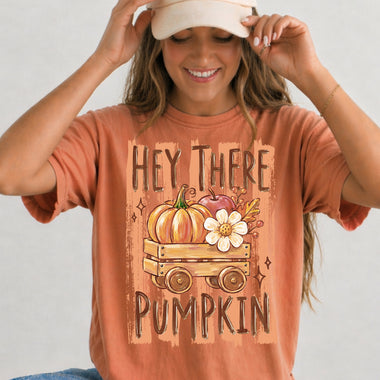 Hey There Pumpkin DTF Transfer DTF Heat Press Transfer from Sweet Tee Transfers