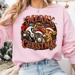 Merry Christmas Barn Animals DTF Transfer DTF Heat Press Transfer from Sweet Tee Transfers