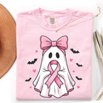 Breast Cancer Ghost with Bow DTF Transfer DTF Heat Press Transfer from Sweet Tee Transfers