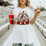 Rebels Quilted Pumpkin Red and Blue DTF Transfer DTF Heat Press Transfer from Sweet Tee Transfers