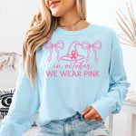 in October We Wear Pink Witch Hat DTF Transfer DTF Heat Press Transfer from Sweet Tee Transfers