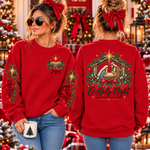 O Holy Night Nativity Front Back and Sleeves DTF Transfer DTF Heat Press Transfer from Sweet Tee Transfers