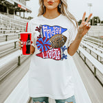 Friday Night Lights Carolina Blue and Red DTF Transfer DTF Heat Press Transfer from Sweet Tee Transfers